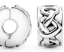 Brand NEW Authentic Pandora Knotted Hearts Clip Charm Jewelry S925 ALE Silver