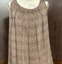 Brown multi-color flowy sleeveless dress