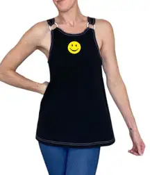 Vintage Y2K Smiley Face Black Tank Top/Kids Girl Dress