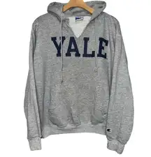 Champion Vintage Uni-Sex Size M Gray Blue Yale University Hoodie Sweatshirt
