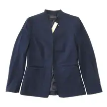 NWT J.Crew Going Out Blazer in Navy Blue Stretch Twill Open Front Jacket 12