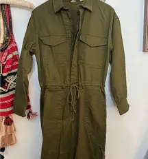 LEVIS OLIVE GREEN LONG SLEEVE BAGGY JUMPSUIT EUC SMALL
