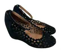 Jeffrey Campbell Delaisy Cut Out Wedge Heels in Black‎ Size 6