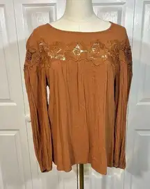 Black Swan Oriana Orange Lace Top