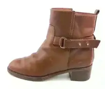 J Crew Parker Brown Leather Moto Ankle Boots Size 9