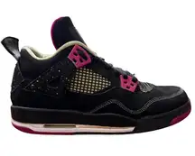 Air Jordan 4 Retro GS Black Vivid Pink Volt 705344-027 Youth 7.5Y Women 9 Shoes