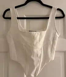 Zara White Corset-Style Tank Top