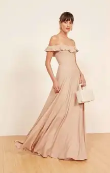 Reformation  Verbena Champagne Gown Maxi Dress 2