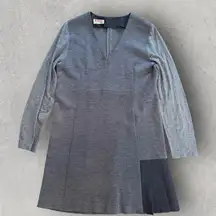 MARNI Gray Black Wool Silk Shift Dress Size 4 (IT 40)
