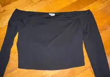 garage off the shoulder open back long sleeve top