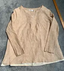 Vineyard vines blouse Cream polka dot Long Sleeve Top medium