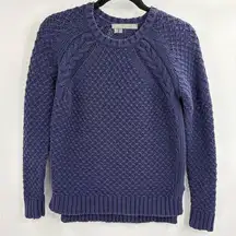 360 sweater revolve blue knitted sweater pullover acrylic split hem sweater xs