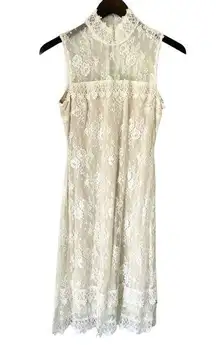 Jessica MCCLINTOCK Vintage Lined Lace Overlay Dress SZ 6