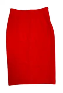 Escada Vintage Red Wool Pencil Skirt – Made in Czech Republic, Size 38 (US 6)