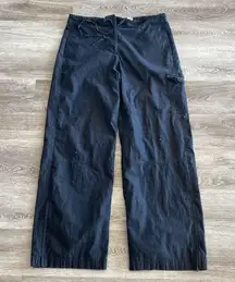 EXPRESS Y2K 2000s vtg baggy loose drawstring cargo utility pants black medium