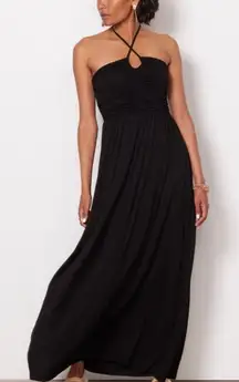 Evereve Tarah Crossfront Tie Maxi Dress Black Small