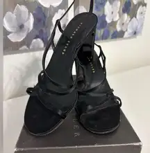 Richard Tyler Vintage Made in Italy WELL WORN formal Satin Sandals