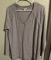 Wildfox Heather Gray V-Neck Sweatshirt