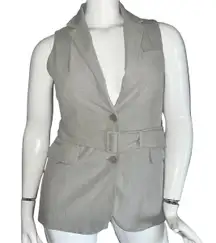 New York & Company Sleeveless Belted Blazer 