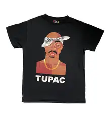 Rare Cross Colours Tupac shakur hip hop pop art short sleeve tee