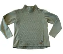 L.L. Bean green quilted funnel neck pullover sweater small
