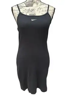 Nike black knit tennis mini dress adjustable strap Small NWOT