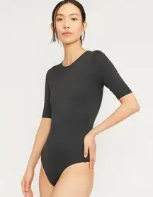 NWT Everlane The Short-Sleeve Crew Neck Bodysuit Black Thong Cut Size Small S