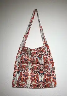 Free People Orange and Navy Blue Reusable Tote Bag