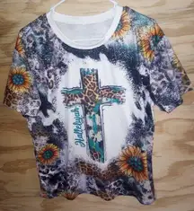 Women's Bleached Sunflower Bible Tshirt Large