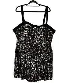 SWIMSUITS FOR ALL GOLD AND BLACK POLKA DOT ONE PIECE SWIMSUIT PLUS SIZE 28