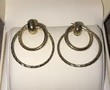 Gold Toned Double Hoop Earrings