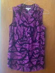 Dana Buchman Medium Purple and Black blouse