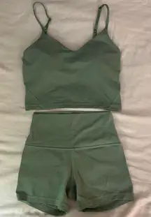 Lululemon Set Grey Eucalyptus, Align Cami Tank Top A/B Cup 6 & Align 4” Shorts 4