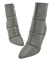 ATRENDY Rhinestone Ankle Boots Womens 7.5M Sparkly Silver Stiletto Heel‎ Party