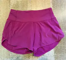 Pink Lululemon Speed Up Shorts 4"