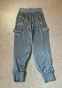 Fate Ice Blue Satin Jogger Pants S