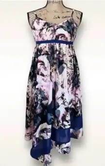 SIMPLY VERA-VERA WANG Multi-Color Asymmetrical Dress | Petite Medium |‎ EUC