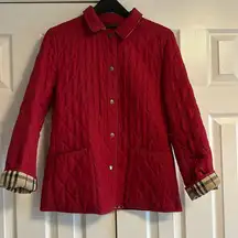 BURBERRY LONDON Women’s Red Diamond Quilted Jacket Size S