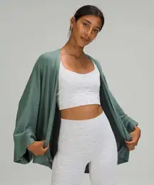 Lululemon Cashlu Knit Textured Wrap Tidewater Teal women's size medium