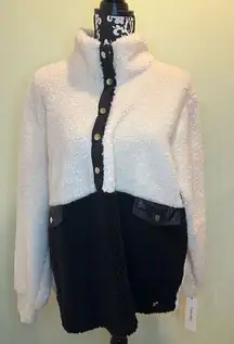 Calvin Klein fleece sweater with snap front button.  Super soft! Size XL