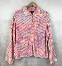 Casual‎ Studio Womens Jacket L Boho Artsy Textured Statement Funky Maximalist