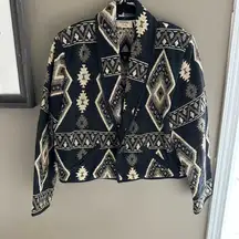 Chic Black and Cream Patterned Blazer