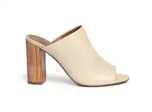 Tory Burch Women’s Leather Mules Cream Neutral Closet Staple Size 8.5