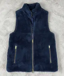 J.‎ Crew Fleece Vest Full Zip Pockets Cozy Warm Layering XS MSRP $138