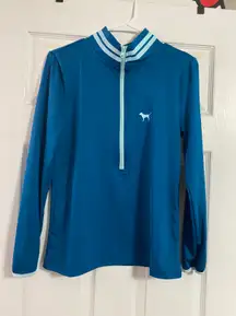 PINK - Victoria's Secret PINK VS Ultimate Blue Quarter Zip Long Sleeve Top