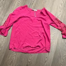 Women’s Brand New Rusttydustty Pink Large Floral Sleeve Shirt