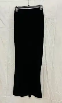 NWT Kookai Hazel Mid-Rise Back Slit Ribbed Maxi Skirt Black Women's 34 / Small