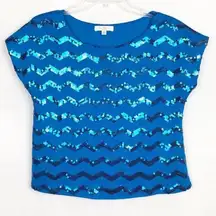 Love Fire Womens Top Small Y2K Sequin Cropped Boxy Party Event Night Out Evening