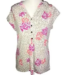 ALFANI GRAY PINK GEOMETRIC FLORAL MODERN CHIC LARGE