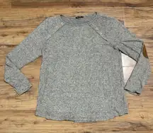 Pink Clover Luna Patch Knit Top Gray/Brown Women's XXL Light‎ Sweater Buttons